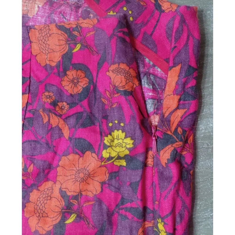 Vtg‎ Spiegel 4U Nwt Floral Linen Skirt 12 x 22
